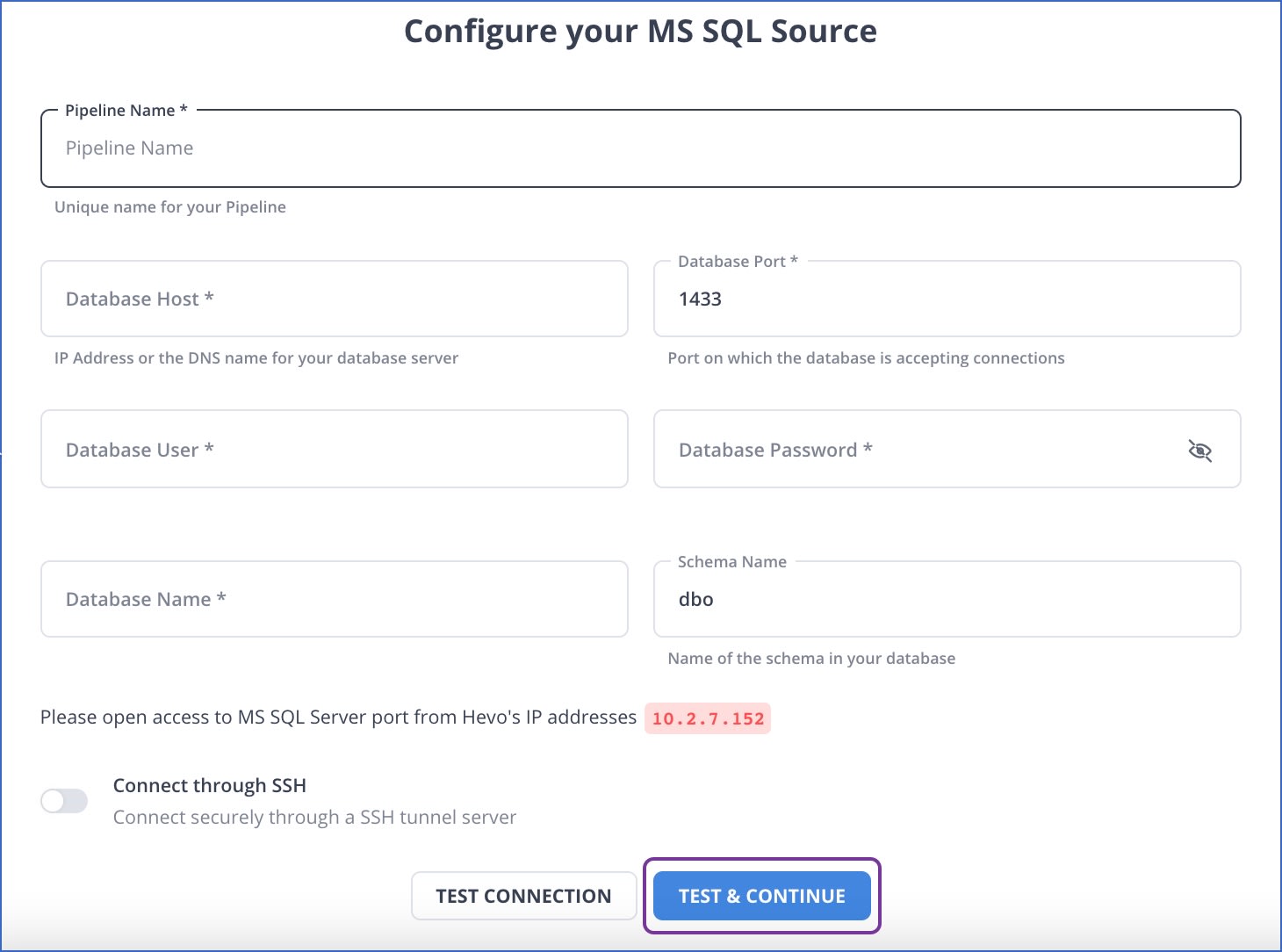 MsSQL to Postgres: Configuring SQL Server Source | Hevo Data